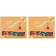Lindt Lindor Assorted Chocolate Truffles Gift Box 525g - Gift Present or Sharing Box - Mother's Day, Birthday, Congratulations (Pack of 2)