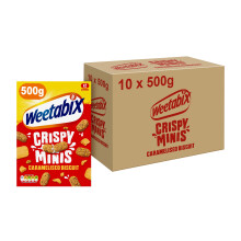 Weetabix Crispy Minis Caramelised Biscuit Breakfast Cereal 500g (Pack of 10)