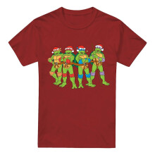 (S, Cardinal) Teenage Mutant Ninja Turtles Mens In The Christmas Spirit T-Shirt