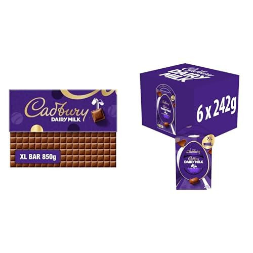 Cadbury Cadbury Dairy Milk Chocolate Easter Eggs Bundle - Gifts for Easter, Includes 6 Large Egg & Extra-Large Chocolate Gift Bar