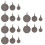 18Pcs Stainless Steel Hanging Targets Dark Grey Training Use Durable 9