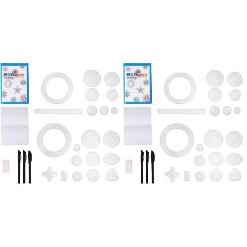 2Sets Durable Drawing Templates Kit with Curve Ruler for Kids 1