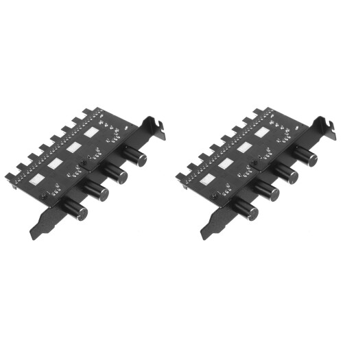 2Pcs Pc Case Fan Hub with Variable Speed Control Black ABS Material 2