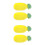4Pcs Thick Ceramic Pet Feeding Bowls Yellow Pineapple Design 6