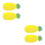 4Pcs Thick Ceramic Pet Feeding Bowls Yellow Pineapple Design 7