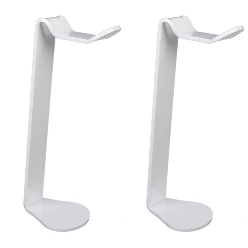 2Pcs Acrylic Headset Holder White Transparent Display Headphone Stand 1