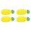 4Pcs Thick Ceramic Pet Feeding Bowls Yellow Pineapple Design 3