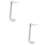2Pcs Acrylic Headset Holder White Transparent Display Headphone Stand 6