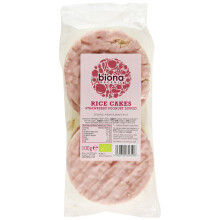 Biona Strawberry Yoghurt Coated Organic Rice Cakes 100g (Pack of 12)
