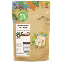 Wholefood Earth Organic Cashew Nuts Whole ? 2 kg | Raw | GMO Free | Vegan | High Fibre | Source of Protein | Certified Organic