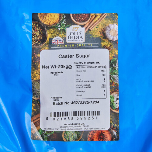 Old India Caster Sugar 20kg 1