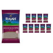 Rajah Spices Ground Black Pepper | Pepper | Piper Nigrum | Gola Marica | Kaalee Mirc | Kali Mari | Kaali Mirch | Kali Mirch | (10 x 400g)