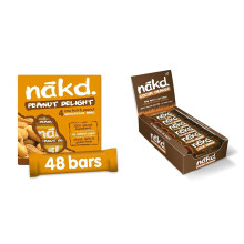 Nakd Peanut Delight 35g Bar - Multipack Case of 48 Bars & Cocoa Orange Natural Snack Bars - Vegan Bars - Healthy Snack - Gluten Free Bars 35 g (Pack