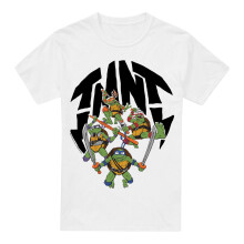 (M, White) Teenage Mutant Ninja Turtles Mens Mutant Mayhem Turtle Shell T-Shirt