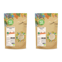 Wholefood Earth Organic Buckwheat Flakes ? 2 kg | Raw | GMO Free | Vegan | Source of Fibre | Certified Organic & Organic Millet Flakes ? 2 kg | Vegan