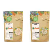 Wholefood Earth Organic Quinoa Flakes ? 1 kg | GMO Free | Vegan | Source of Fibre | Certified Organic & Organic Buckwheat Flakes ? 2 kg | Raw | GMO