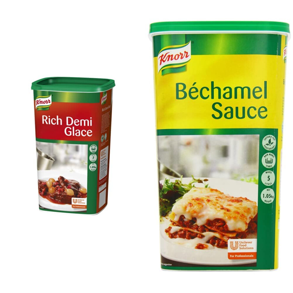 Knorr Rich Demi Glace Sauce Mix, 1.05 Kg (Makes 7L) & B?Chamel Sauce Mix, 1Kg (Makes 5L) Brown