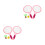 2Sets Plastic Badmintonrackets Set Roze Kinder Sport En 9