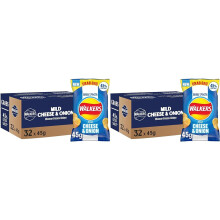 Walkers Less Salt Mild Cheese & Onion Crisps 45g (Case of 32) (Pack of 2)