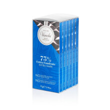 Venchi - Set of 6 Extra Dark Bars, 420 g - NO Added Sugar - NO Artificial Sweeteners - Gluten Free - Vegan - Great Gift Idea
