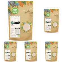 Wholefood Earth Organic Brown Rice Flour ? 1 kg | Stone Ground | GMO Free | Certified Organic (Pack of 5)