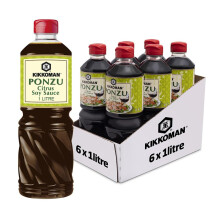 Kikkoman Ponzu Citrus Seasoned Soy Sauce, Lemon, 1 Litre (Pack of 6)