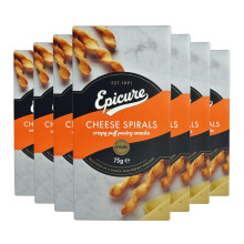 Epicure Cheese Spiral Crispy Puff Pastry Snacks 75 g (Pack of 10)