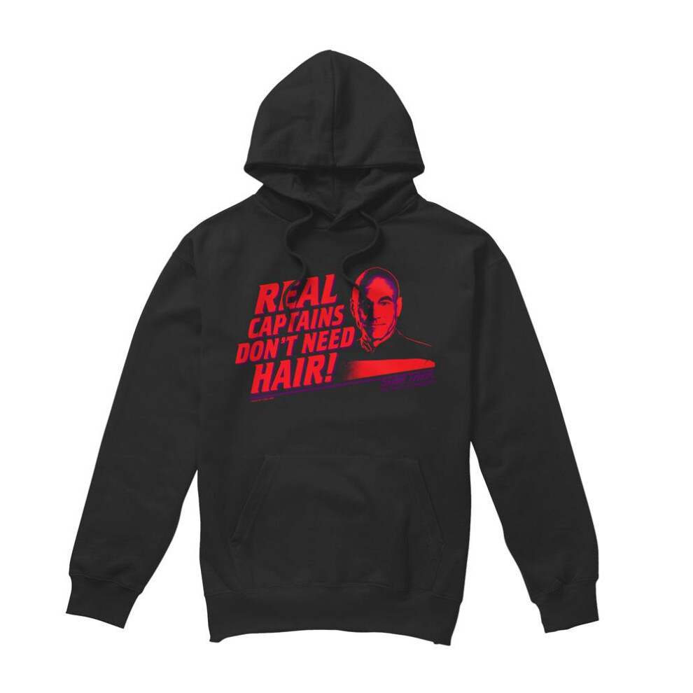Star Trek (Xxl, ) Mens Real Captain Hoodie Black
