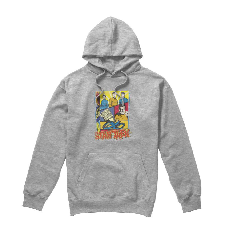 Star Trek (M, Sport Heather) Mens Vintage Collage Hoodie Multicoloured