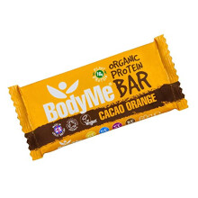 BodyMe Organic Vegan Protein Bar Raw Cacao Orange 60g (2.12oz) With 3 Plant Proteins