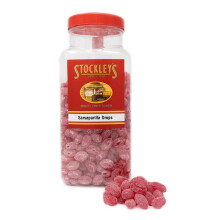 Stockley's SARSAPARILLA DROPS Sweets Jar - Bulk Buy 2.73 kg - Old Fashioned Sweet Shop Weigh Out Jar with Lid
