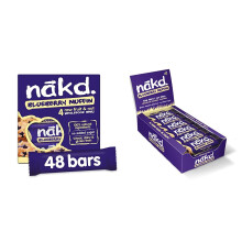 Nakd Blueberry Muffin 35g Bar - Multipack case of 48 Bars & Blueberry Muffin Natural Fruit & Nut Bars - Vegan - Gluten Free - Healthy Snack, 35 g