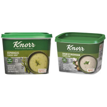 Knorr Classic Asparagus Soup Mix, 25 Portions (Makes 4.25L), 39736801 & Classic Cream Of Mushroom Soup Mix, 25 Portions (Makes 4.25 Litres), 19738401