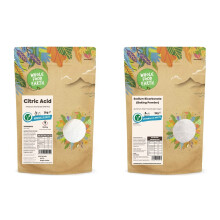Wholefood Earth - Citric Acid 3kg - Anhydrous - Food Grade & Sodium Bicarbonate Baking Soda 2 kg