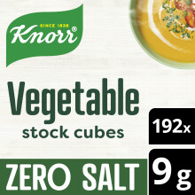 Knorr Vegetable Stock Cubes lactose- and gluten-free for delicious, zero-salt vegetable-based and vegetarian meals 192x 9g