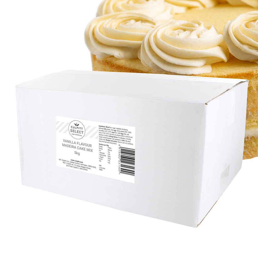 Vanilla Cake & Cupcake Mix | 5Kg | Madeira Cake | Easy, Reliable, Delicious, Bakes For Celebration Sponge Cakes | Made In Uk Culpitt Select