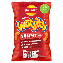Walkers Wotsits Crispy Bacon Multipack Chickpea Crisps 6x16g (Case of 18)