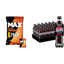 Walkers Max Punchy Paprika Multipack Ridged Crisps 6x27g