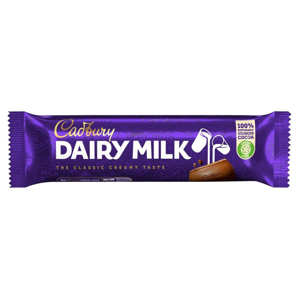 Cadbury Dairy Milk Chocolate Bar, Classic Creamy Taste, 45 G (Pack Of 48)