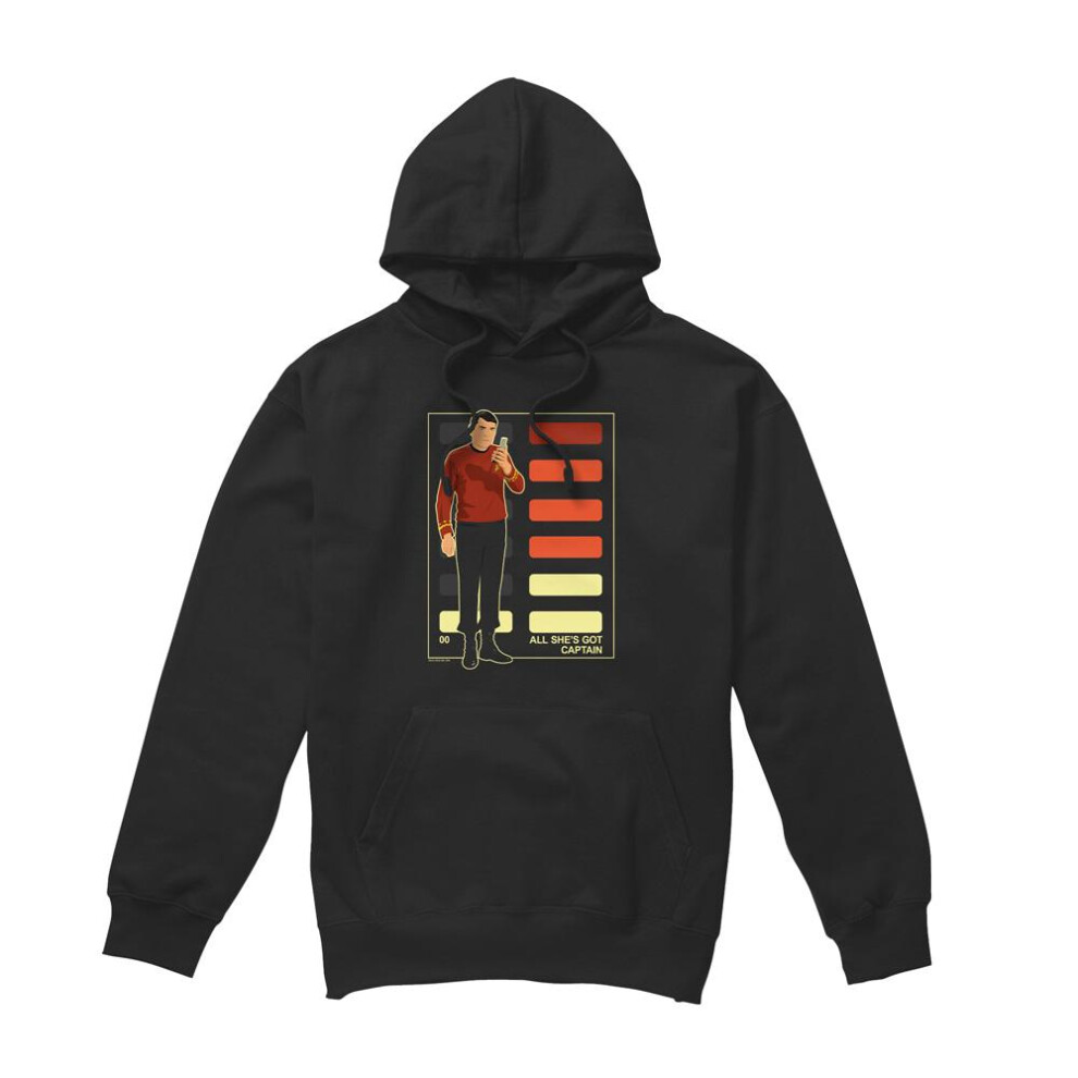 Star Trek (Xxl, ) Mens All She's Got Captain Hoodie Black