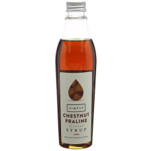 Simply Chestnut Praline Syrup, Vegan & Nut Free Flavoured Syrup for Coffee, Cocktails & Baking (250ml)