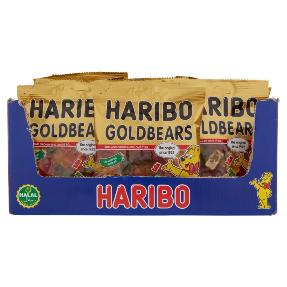 Haribo Halal Goldbears ? Fruity And Chewy Gummy Sweets ? 100G X 24 Packs (Case) Orange