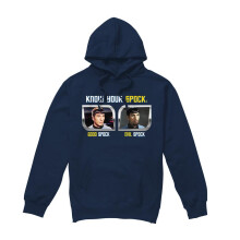 (L, Navy) Star Trek Mens Know Your Spock Hoodie