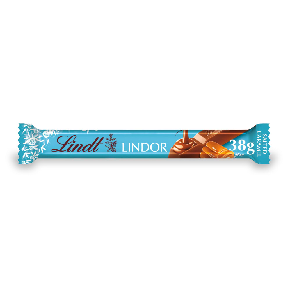 Lindt Lindor Salted Caramel Chocolate Bar 38 G (Pack Of 24)