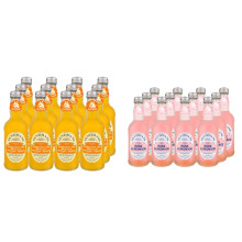 Fentimans Mandarin and Seville Orange Jigger, 275 ml (Pack of 12) & Rose Lemonade, 12 x 275 ml Bottles