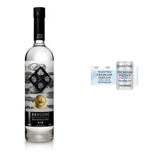 Brecon Gin Botanicals Gin, 70cl & Fever-Tree Refreshingly Light Indian Tonic Water 8 x 150ml (Pack of 3, Total 24 cans)