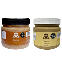 Nutural World - Crunchy Almond Nut Butter (1kg) Great Taste Award Winner - 100% Pure - single ingredient & Smooth Cashew Nut Butter (1kg) - Great