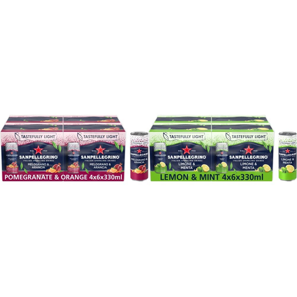 San Pellegrino Pomegranate & 4X6x330ml And Lemon & Mint 4X6x330ml Orange