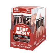Wild West Original Beef Jerky 12 ? 60g ? High Protein Gluten Free Snack ? No Added MSG ? Ideal for Gym, Travel, Hiking & Everyday Energy