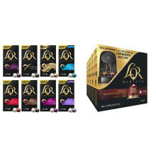 L'OR Favourites Assortment Nespresso Compatible Coffee Pods (Pack of 8, Total 80 Drinks) & L?OR BARISTA Double Barista Selection XXL Aluminium Coffee